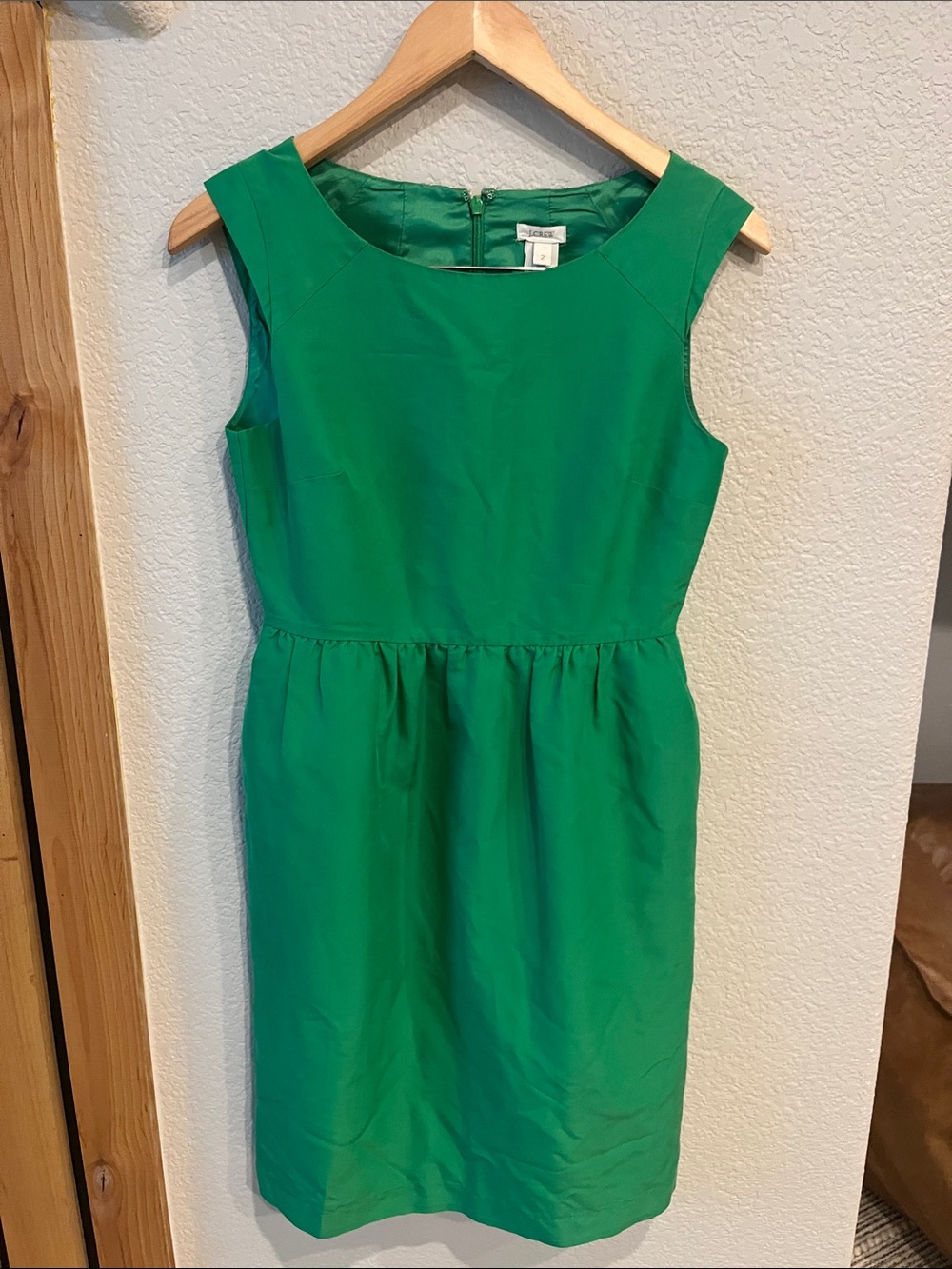 J. Crew Emerald Green Sleeveless Midi Dress
